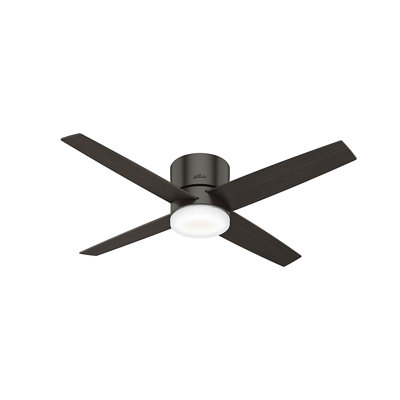 54" Advocate 4 - Blade LED Smart Flush Mount Ceiling Fan with Remote Control and Light Kit Included