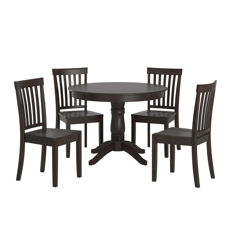 Ensemble de salle à manger 4 personnes Phillipston, Noir antique