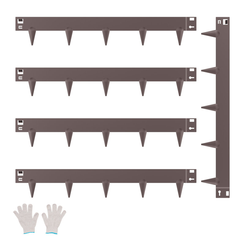 Steel Landscape Edging, 5 Packs 39 x 3 in Rust-Resistant Metal Landscape Edging, 3" H x 39" W x 0.1" D