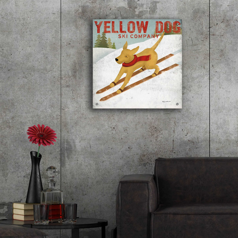 «Yellow Dog Ski Co» par Ryan Fowler, H 24 po x l 24 po x P 0,2 po