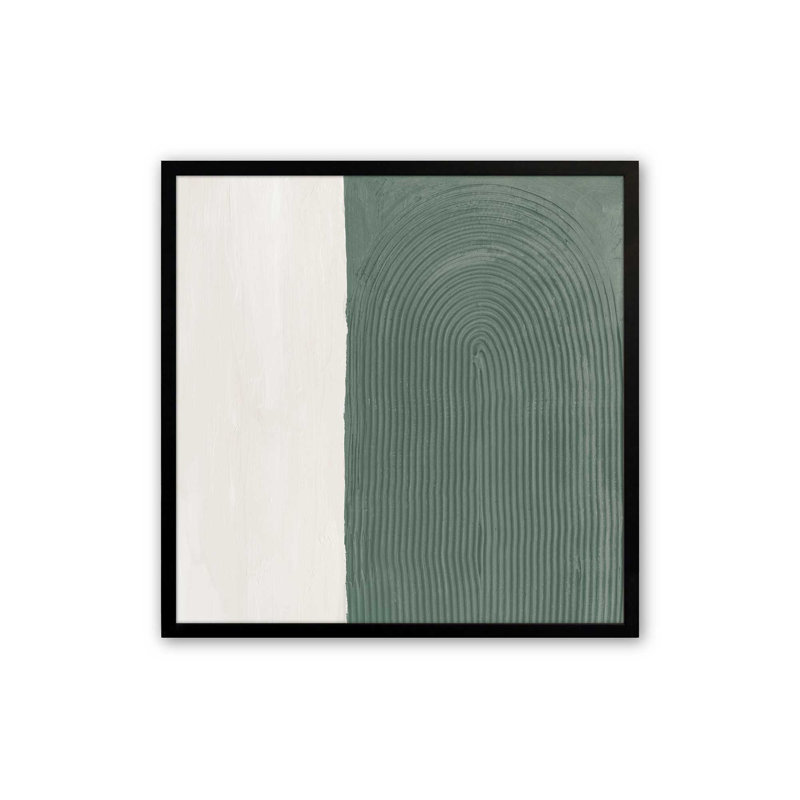 16 "x 16" texturé Echoes Emerald v1, H 21,5 po x l 21,5 po x P 1,25 po, Cadre noir satiné