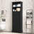 Black Tall Storage Cabinet With 3 Drawers And Adjustable Shelves For Bathroom, Study, Office And Interior, MDF Board With Painted Finish-800455171