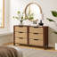 Commode 6 tiroirs 47,2 po noyer avec corde