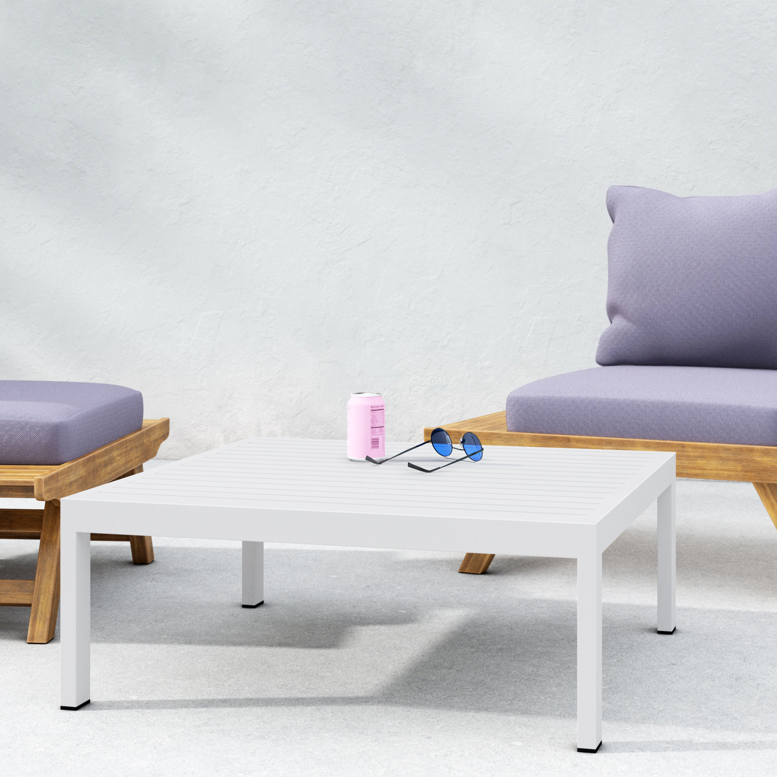Novae 31" Patio Table, White