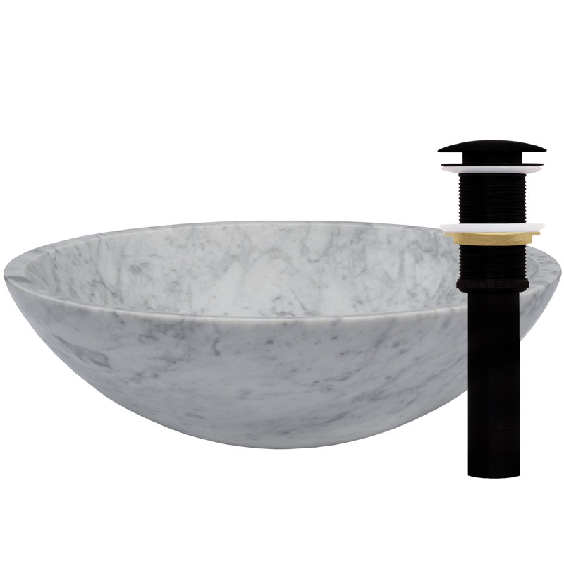 Lavabo de salle de bain vasque circulaire en pierre, Noir mat