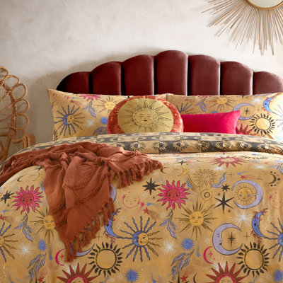 Ethereal Sun Abstract Circular Throw Cushion
