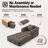 Boneless Convertible Corduroy Sleeper Sofa Bed, 3-Position (Sofa/Recliner/Bed) with High-Density Foam, No Assembly Required, Vacuum-Compressed for Easy Shipping-180198932