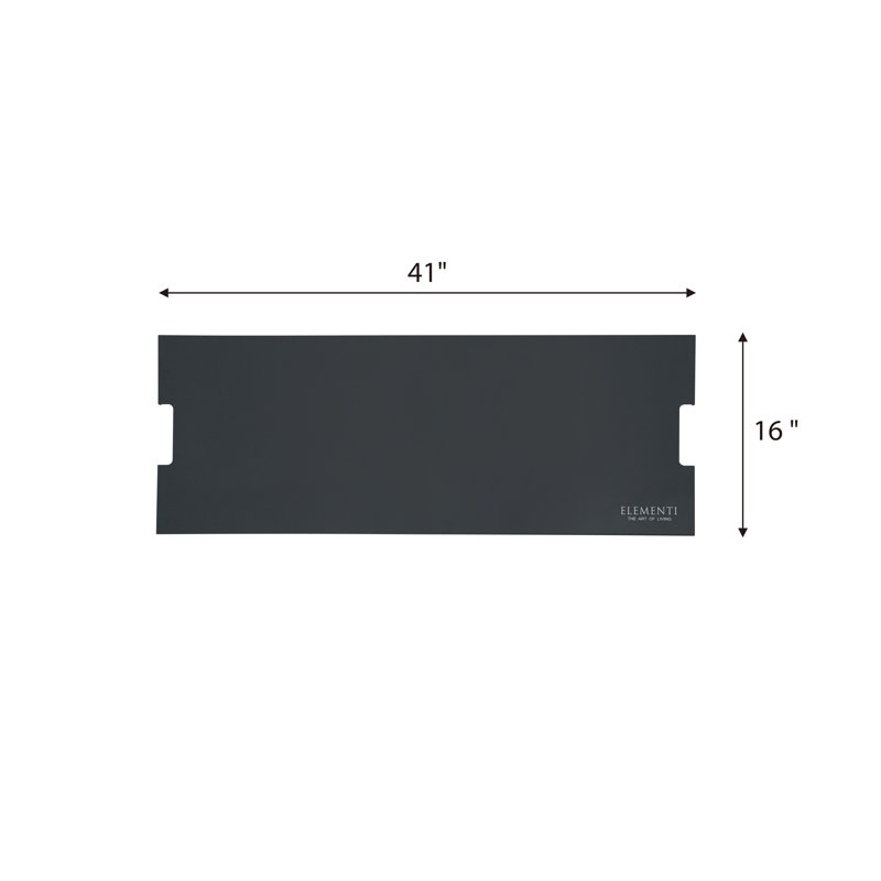 Elementi - Andes Fire Table Stainless Steel Lid | Dark Grey | Rectangular | 41 X 15, Black