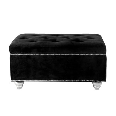 Gondola 80cm Wide Tufted Rectangle Solid Colour Cocktail Ottoman with Storage