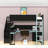 Wooden Gaming Loft Bed With Built-In Desk, Storage Stairs And Pegboard-1608901157-1608901158