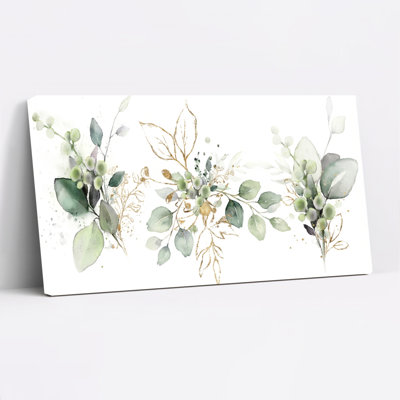 Ensemble de 1 tableau mural floral botanique à l'aquarelle