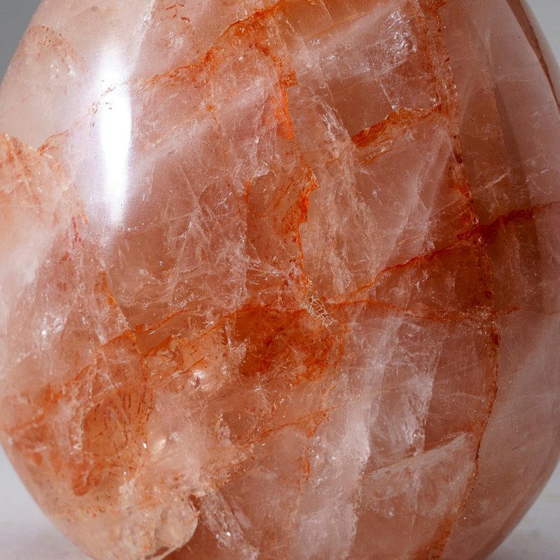 Genuine Polished Strawberry Quartz Flame Freeform, Orange, 4" H x 3.5" W x 2" D