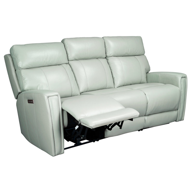 Ruddie Dual-Motor Recliner Sofa 82" Genuine Leather Power Zero Gravity Reclining Couch with USB&USB-C Port