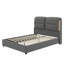 Grand lit plateforme tapissier hydraulique avec rangement et lumières DEL-91466193