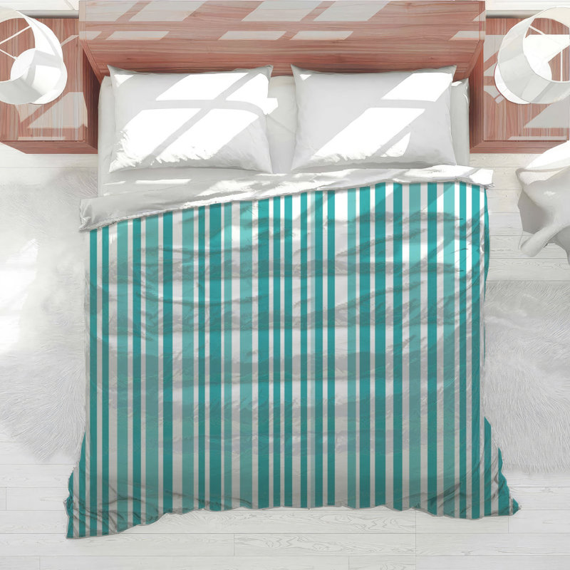 Blue  Vertical Stripes Comforter, Twin Extra Long