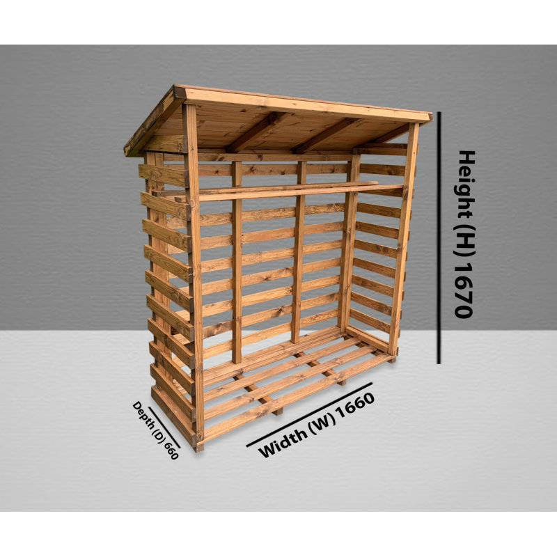 Oconner 166cm W x 66cm D Solid Wood Log Store