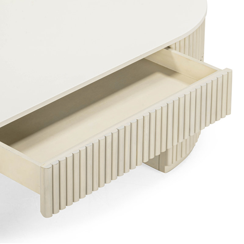 Grande table basse crème avec rangement