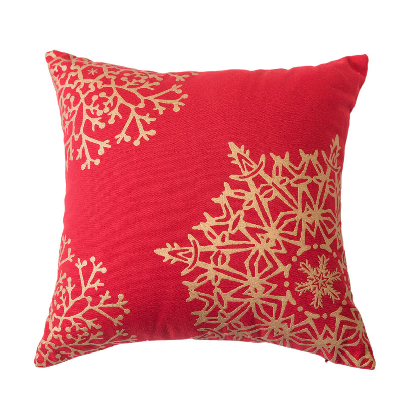 Appliqued Linen Throw Pillow