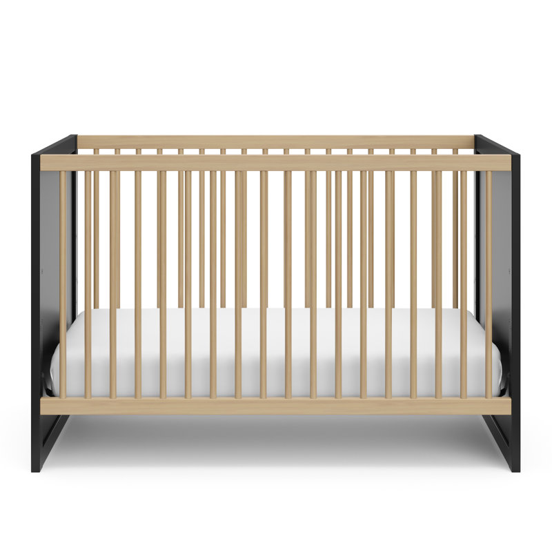 Lit de bébé convertible 3-en-1 Calabasas, Noir / bois flottant
