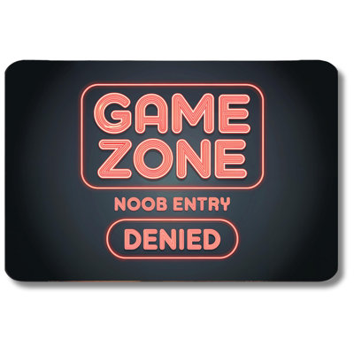 Game Zone Noob Entry Denied Metal Poster by DC | Vintage Tin Sign Wall Art for Indoor Use | 12x8" Rust-Free Aluminum Decor for Gamer Room | UV Protected & Weatherproof Print | Made in USA