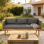 Canapés de patio confort, canapé moderne en corde de bois d'acacia pour terrasse de jardin