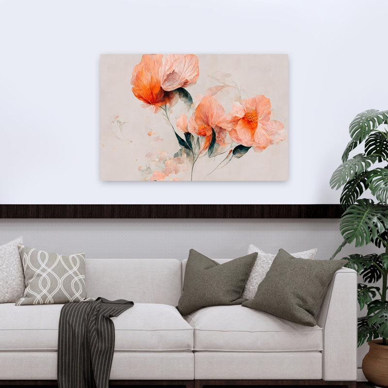Rêves floraux délicats - Affiche murale élégante et moderne représentant des fleurs et la nature, H 32 po x l 48 po