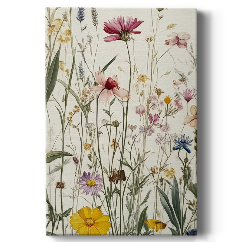 Toile tendue avec châssis Floral XCVII, H 48 po x l 32 po