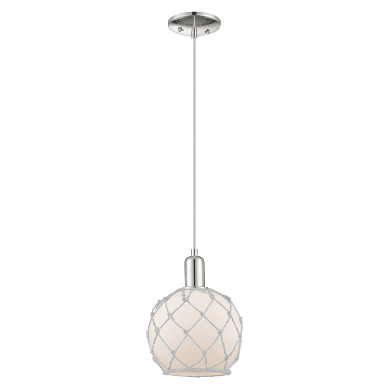 Arcadia - Ametra - Mini-luminaire suspendu à cordon 8 lumières 1 po, H 10,83 po x l 8 po x P 8 po, Nickel poli