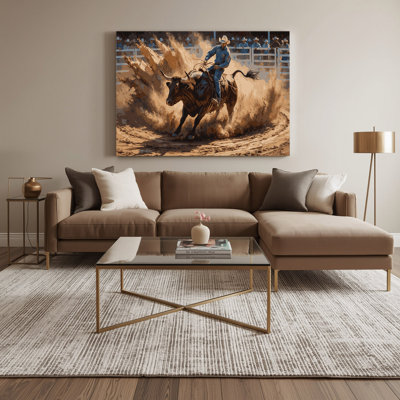 Sports Rodeo Brown Canvas Wall Art