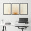 "Bright Orange Boho Sun Burst Artwork, Mid-Century Modern Organic Minimalist Wall Walls", reproduction d'art numérique sur toile encadrée, 3 pièces-72966392-72966390