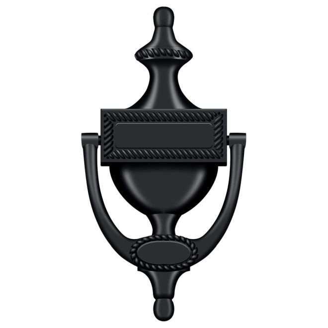 Deltana DKR75U19 Door Knocker, Victorian Rope in Paint Black, Black