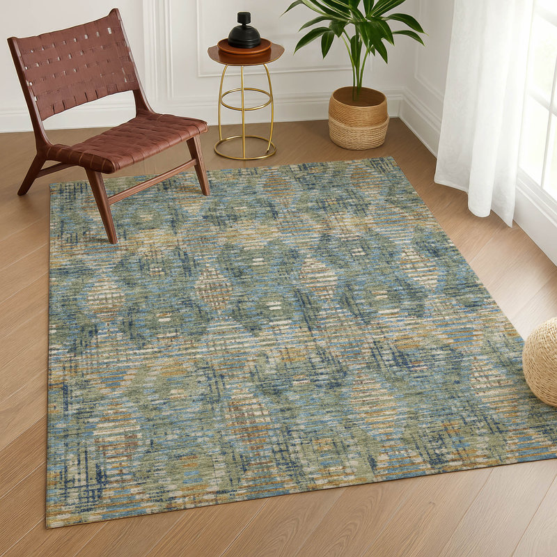 Tapis intérieur / extérieur lavable à la machine Chantille ACN2640, Basilic, 5 pi x 7 pi 6 po