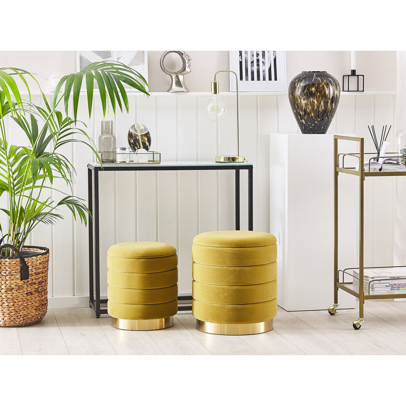 Manufactured Wood Accent Stool, Mustard Yellow