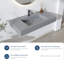 Lavabo de salle de bain rectangulaire simple 35 po en résine de pierre avec trou pour robinet-119334309