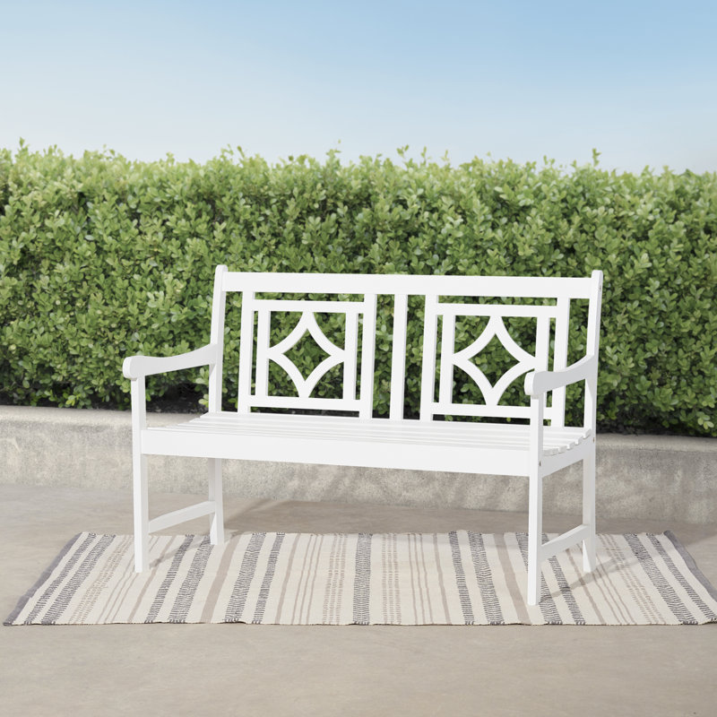 Banc de jardin en bois Awaiz, Blanc