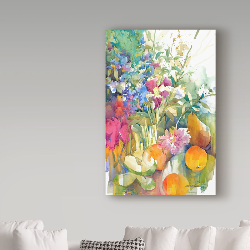 «Fruit Bouquet» par Mattox, reproduction d'aquarelle sur toile tendue, H 47 po x l 30 po x P 2 po