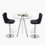 Ensemble de hauteur de bar, table de salle à manger ronde en verre trempé et chaises de salle à manger réglables en velours.-1230673945-1230673944