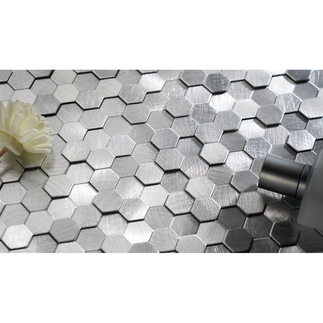 0.625'' W x 0.625'' L Aluminum Peel and Stick Mosaic Tile Simple Tile