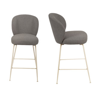 Ensemble de 2 tabourets de comptoir gris 485 (Ensemble de 2)