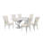 Bannister Marble Top Pedestal Dining Set-634332292-634332289-633986662