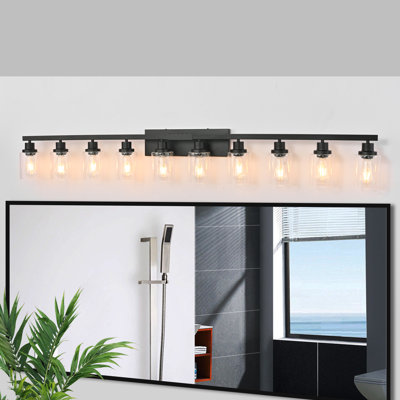 -inch Modern Matte Black Metal Wall Light Versatile Vanity Lighting For Bathroom, Bedroom, Living Room