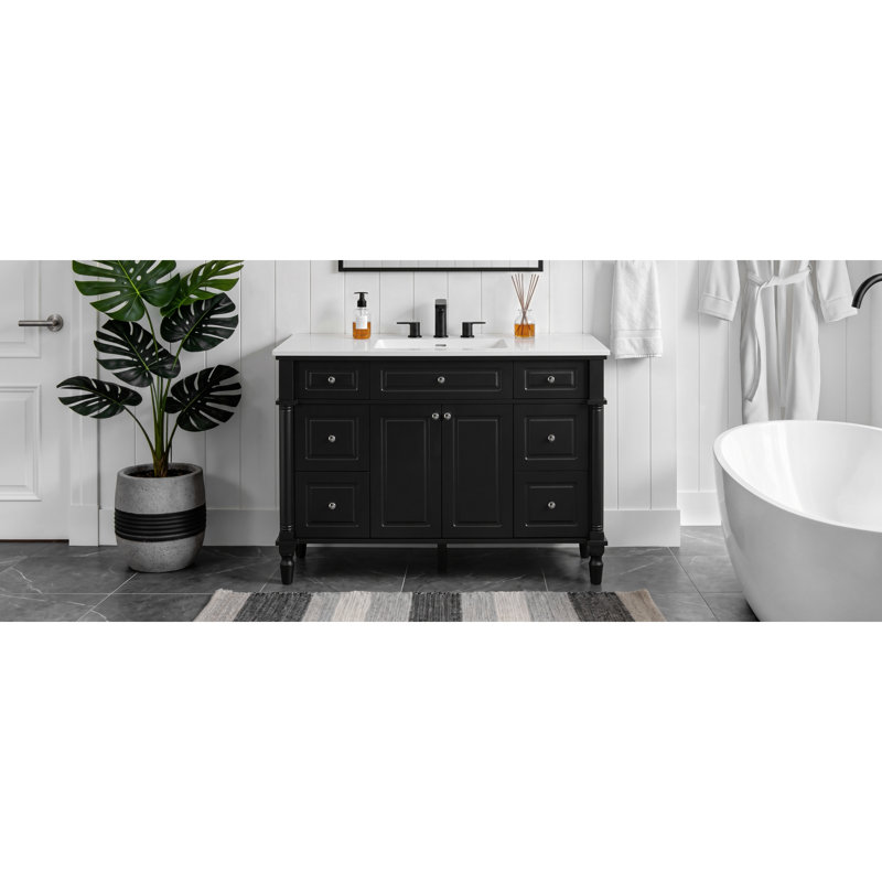 Meuble-lavabo classique de 47,8 pouces (doit inclure le meuble-lavabo et le lavabo), Black