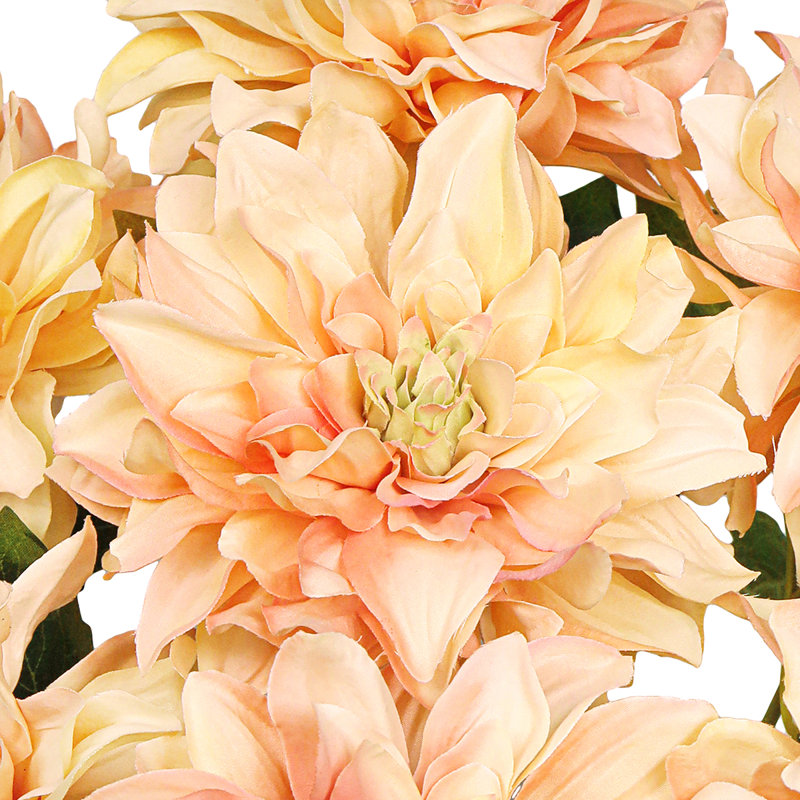 Bouquet de tiges de dahlia artificielles, Pêche