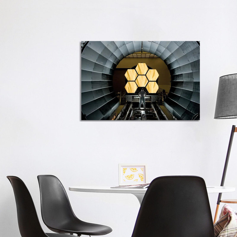 «Observer The James Webb Space Telescope Mirror», reproduction d'art sur toile tendue, 40" x 26", Gallery Wrapped Canvas