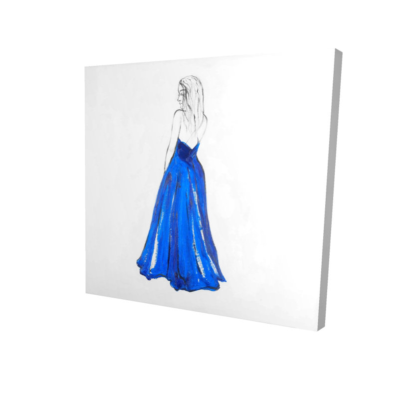 Dame en bleu - Toile illustrative pour la décoration intérieure