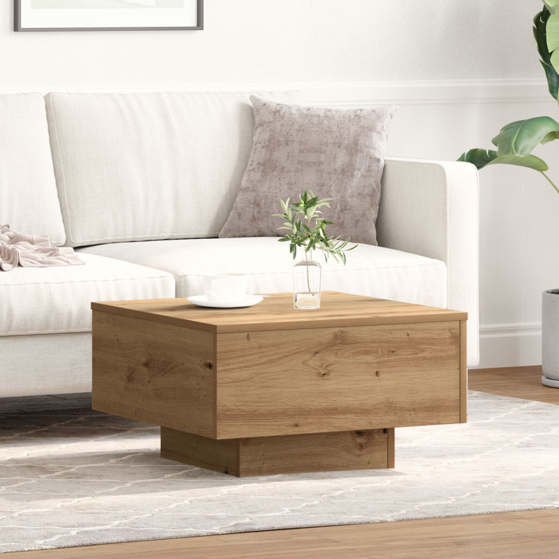 Table basse vidaXL chêne artisanal 21,65 po x 21,65 po x 12,20 po, Chêne fumé, H 12,2 po x L 21,7 po x l 21,7 po