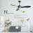 52" 3-Blade Standard Ceiling Fan with LED Lights Remote Control-431564217