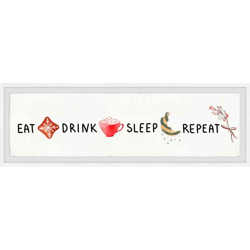 Eat Drink And Sleep - Single Picture Frame Panoramic Print, 25cm H x 76cm W x 3.81cm D