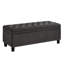 Banc de rangement en tissu de lin gris foncé pour un look soigné et élégant