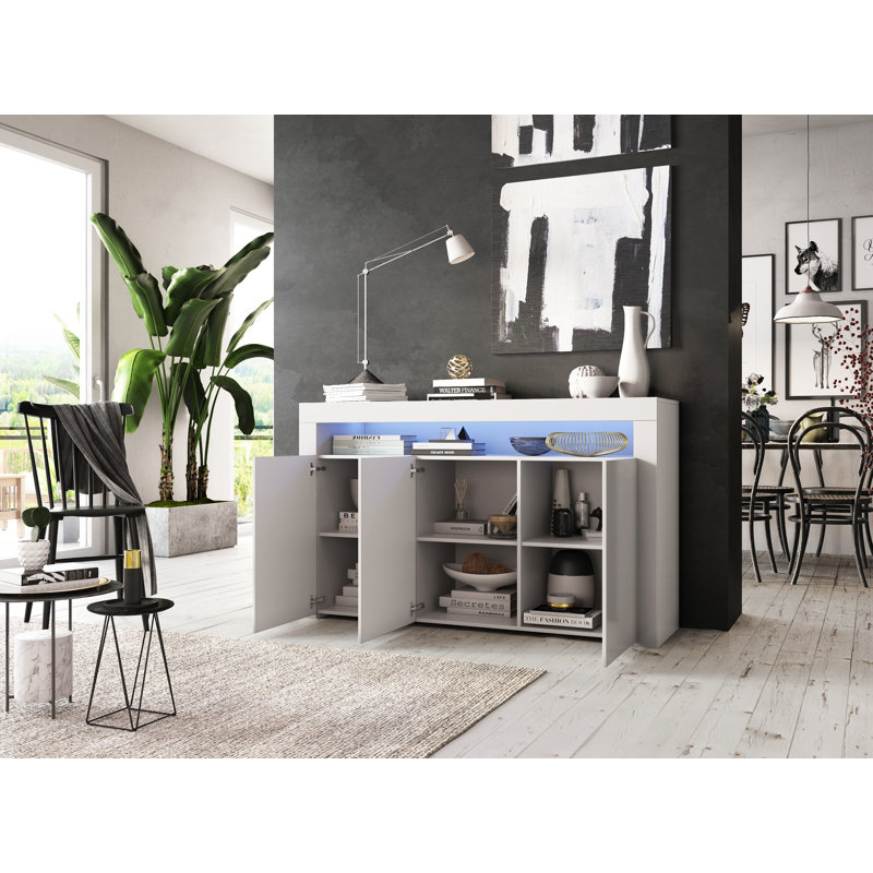 Dina 152cm Sideboard, White, Yes